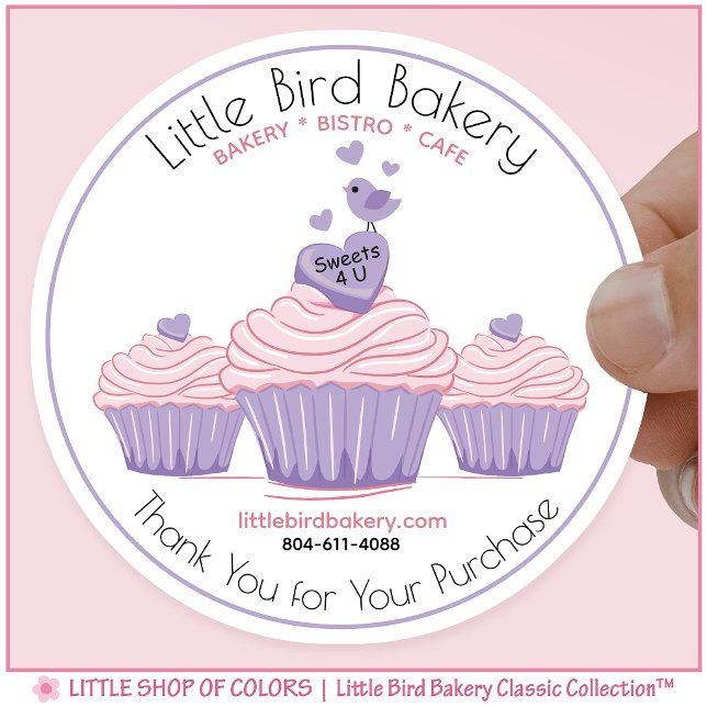 Personalized Bakery Thank You Classic Round Sticker (Creator Uploaded)