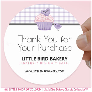 Personalized Bakery Thank You Classic Round Sticker
