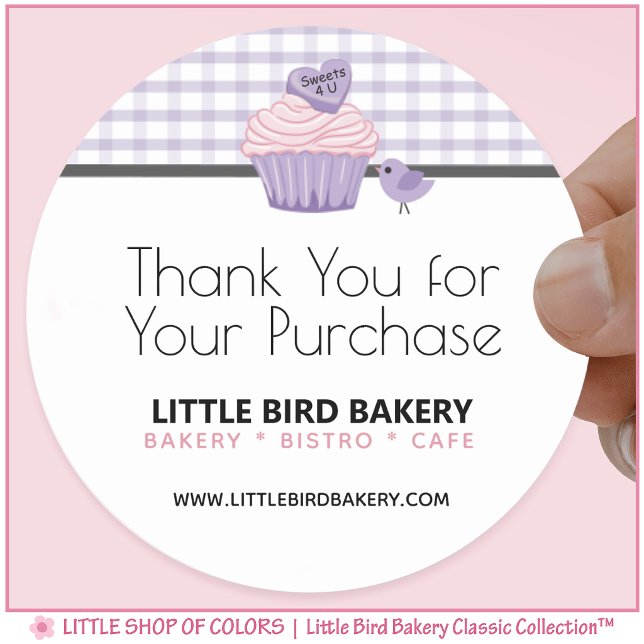 Personalized Bakery Thank You Classic Round Sticker (Creator Uploaded)