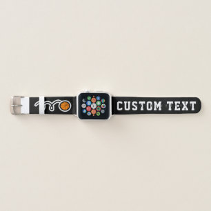 Personalized baketball sports logo black apple watch band