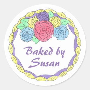 Personalized Baking Baked By Cake Stickers