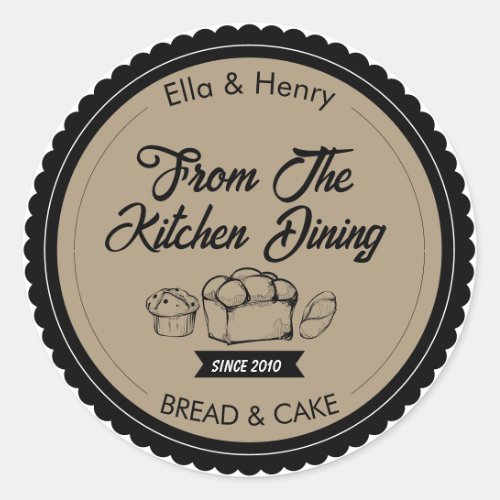 Personalized baking classic round sticker