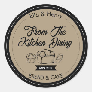 Personalized baking classic round sticker