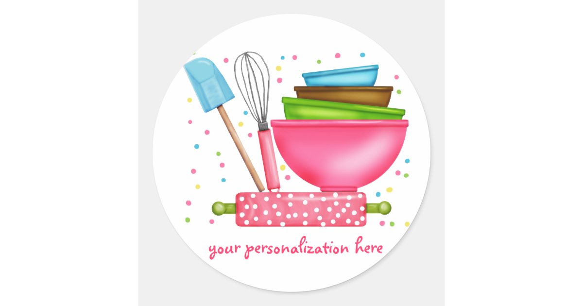 Personalized Baking Cooking Kitchen Stickers Zazzle