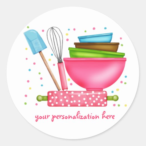 Personalized Baking Cooking Kitchen Stickers | Zazzle