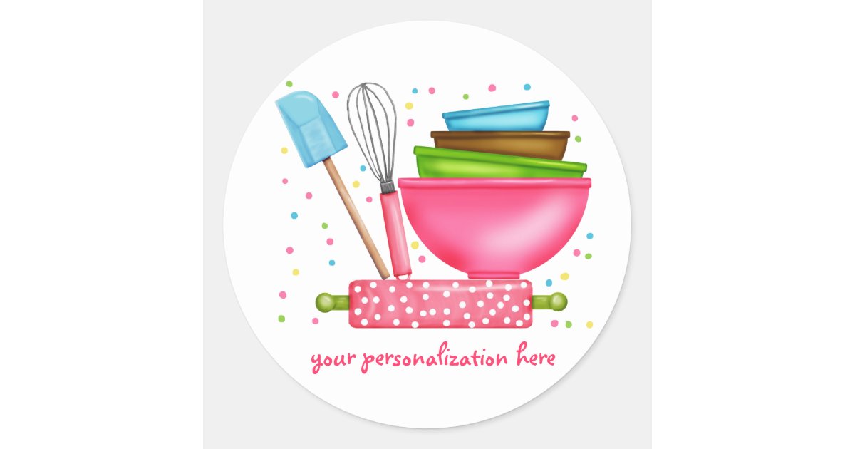 Personalized Baking Cooking Kitchen Stickers | Zazzle