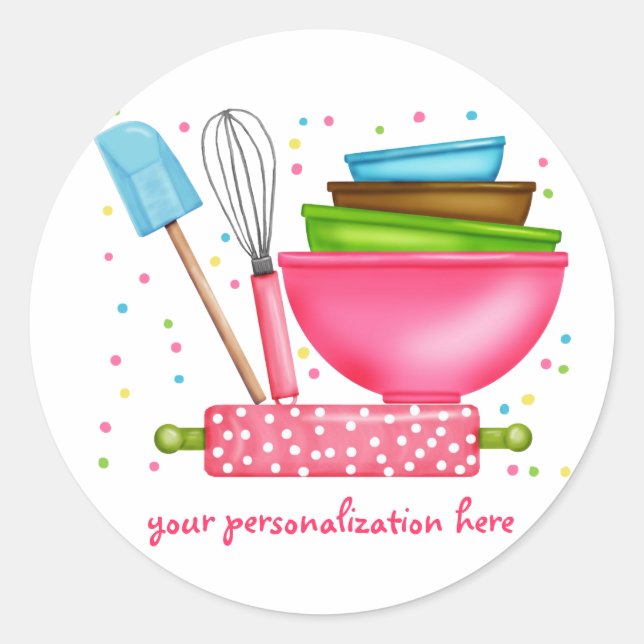 Personalized Baking Cooking Kitchen Stickers (Front)