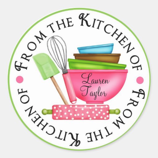 Personalized Baking Cooking Kitchen Stickers | Zazzle