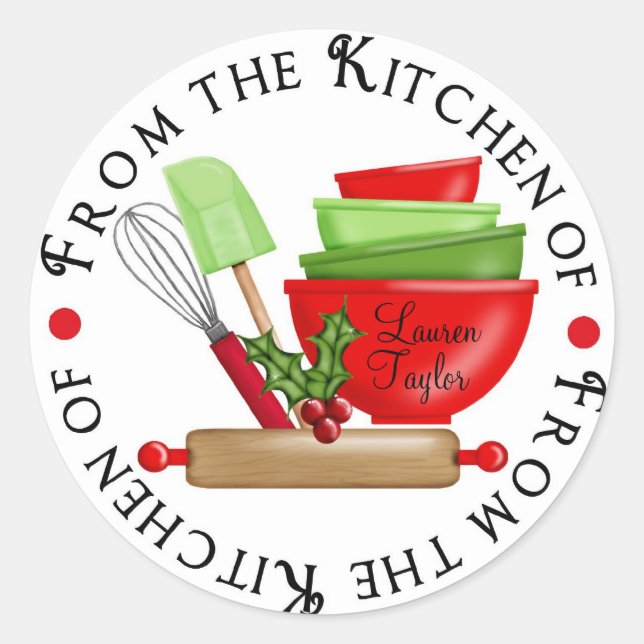 Personalized Baking Cooking Kitchen Stickers (Front)