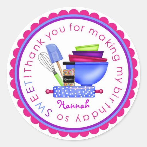 Personalized Baking Cooking Kitchen Stickers | Zazzle