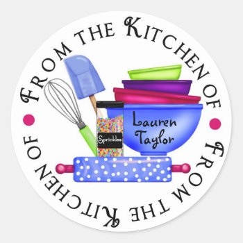 Personalized Baking Cooking Kitchen Stickers by LittlebeaneBoutique at Zazzle