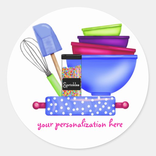 Personalized Baking Cooking Kitchen Stickers | Zazzle