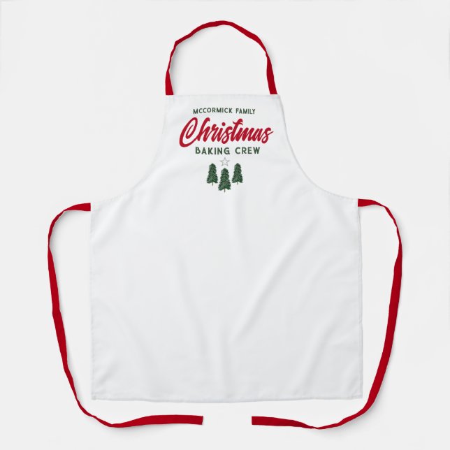  Personalized Baking Crew Fun Retro Family Apron (Front)