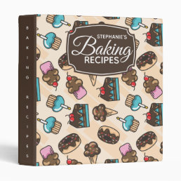 Personalized Baking Dessert Family Recipe 3 Ring Binder