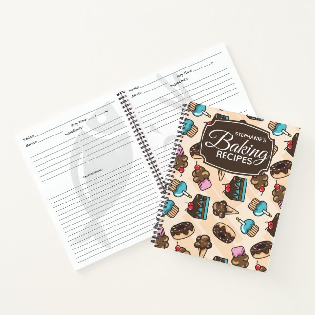 Personalized Baking Dessert Family Recipe Notebook (Inside)