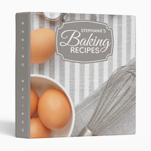 Personalized Baking Family Recipe 3 Ring Binder