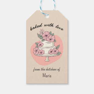 Personalized Baking Floral Cake Design Gift Tags