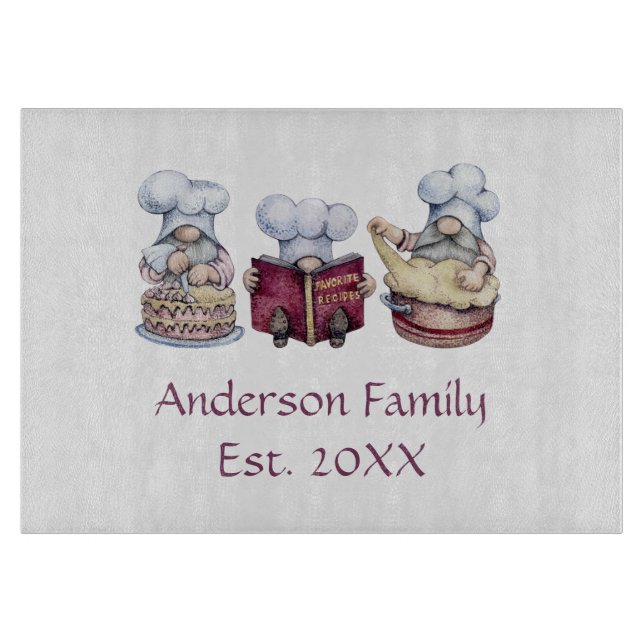 Personalized Baking Gnomes Gift for Couple  Cutting Board (Front)