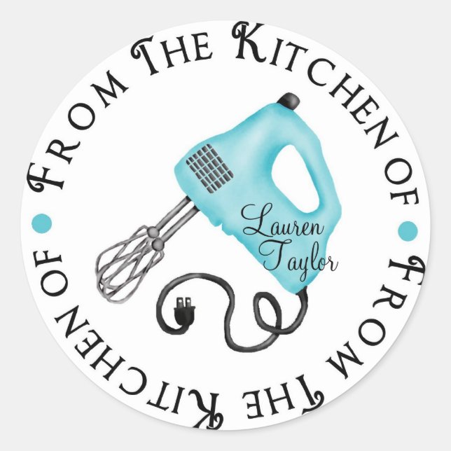 Personalized Baking Hand Mixer Kitchen Stickers (Front)