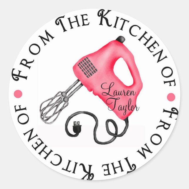 Personalized Baking Hand Mixer Kitchen Stickers (Front)