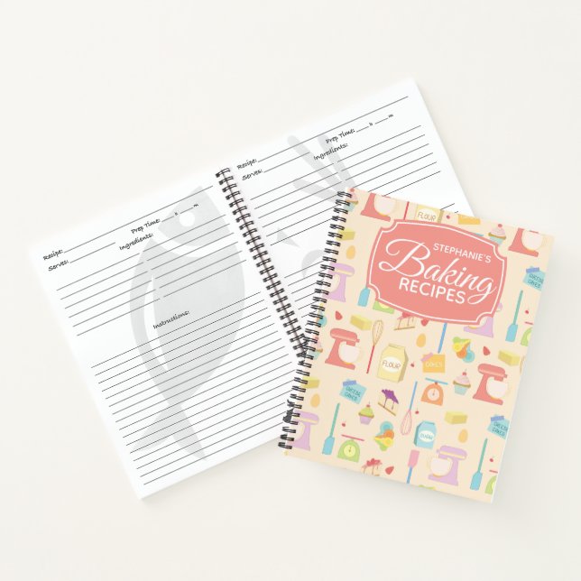 Personalized Baking Ingredients Family Recipe Notebook (Inside)