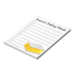 Personalized Baking Needs Lemon Square To Do List Notepad