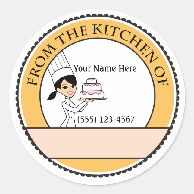 Personalized Baking Sale Sticker Label (Front)