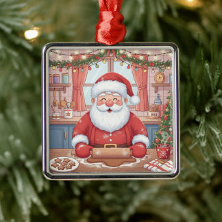 Personalized "Baking Spirits Bright" Christmas Metal Ornament