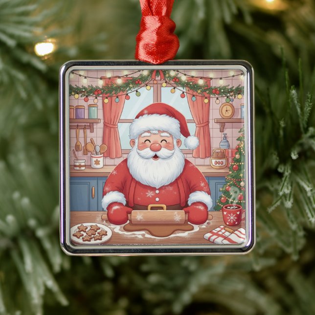 Personalized "Baking Spirits Bright" Christmas Metal Ornament (Tree)