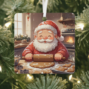 Personalized "Baking Spirits Bright" Christmas Metal Ornament
