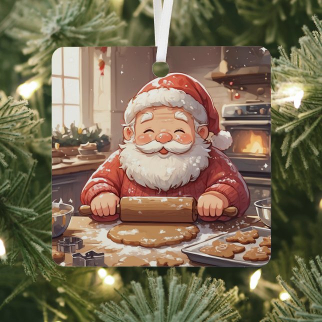 Personalized "Baking Spirits Bright" Christmas Metal Ornament (Insitu)