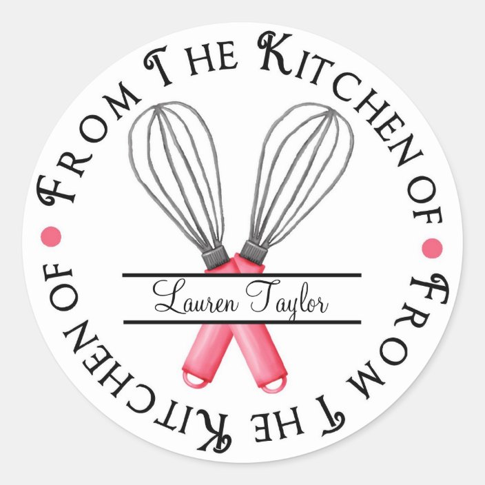 Personalized Baking Whisk Kitchen Stickers