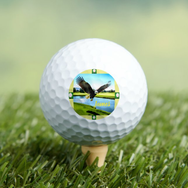 Personalized Bald Eagle Golf Balls (Insitu Tee)