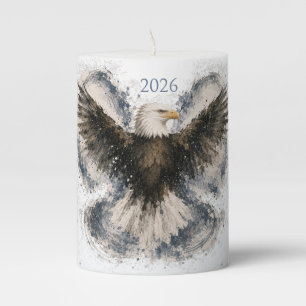 Personalized Bald Eagle Snow Angel Candle