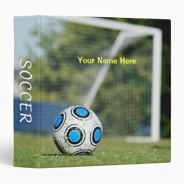 Personalized Ball and Goal 3 Ring Binder (Front/Spine)