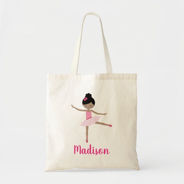 Personalized Ballerina Ballet Class Tote Bag (Front)