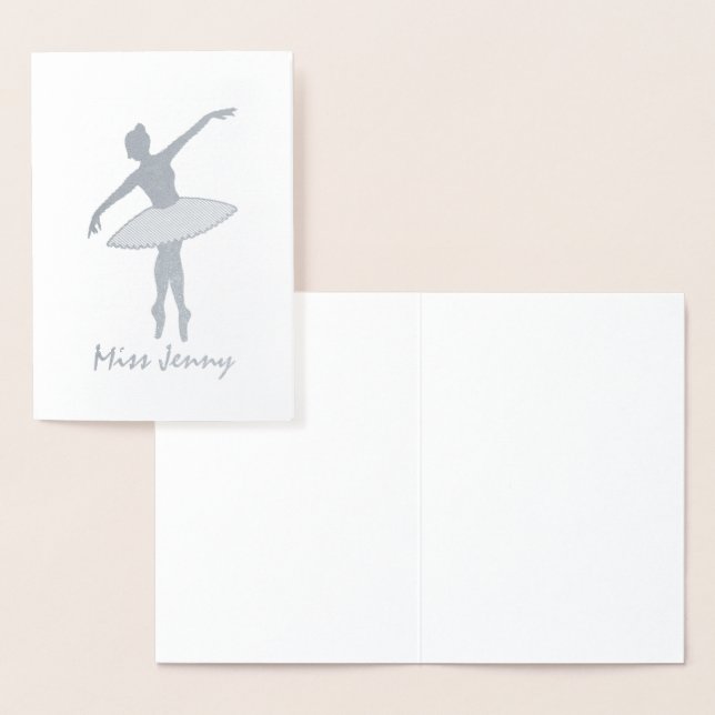 Personalized Ballerina Ballet Dance Teacher Dancer Foil Card (Display)