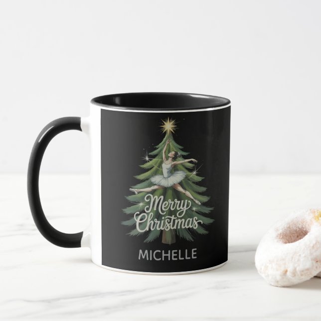 Personalized Ballerina ballet dancer christmas  Mug (With Donut)