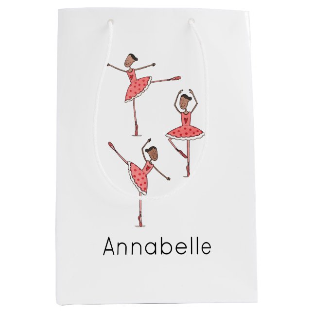 Personalized Ballerina Ballet Dancer Medium Gift Bag (Front)