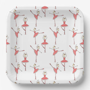 Personalized Ballerina Ballet Dancer Paper Plates