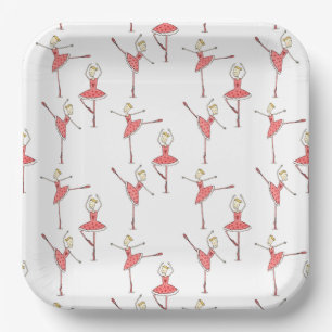 Personalized Ballerina Ballet Dancer Paper Plates