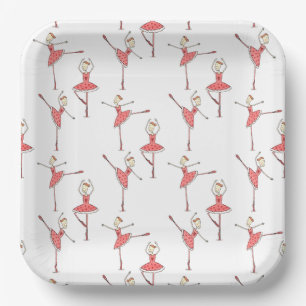Personalized Ballerina Ballet Dancer Paper Plates