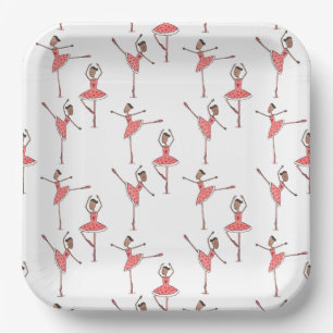 Personalized Ballerina Ballet Dancer Paper Plates