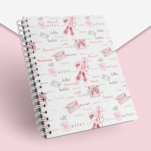 Personalized Ballerina Ballet Name  Notebook
