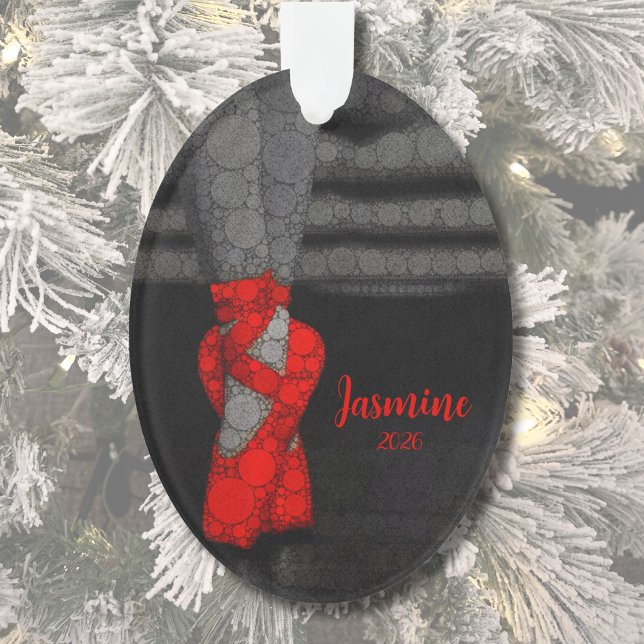 Personalized Ballerina Ballet Shoes Christmas Ornament (Creator Uploaded)