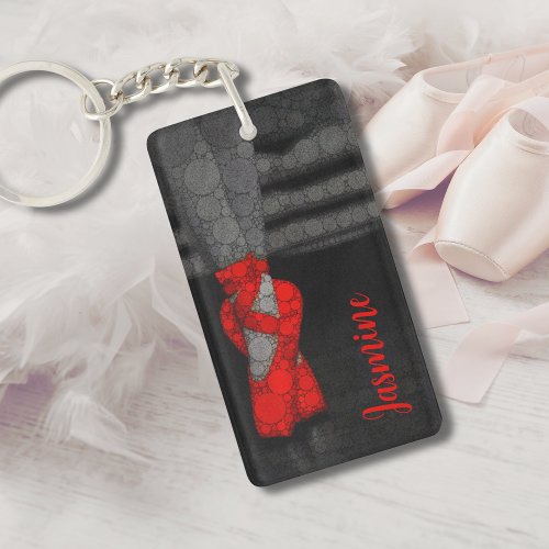 Personalized Ballerina Ballet Shoes Keychain