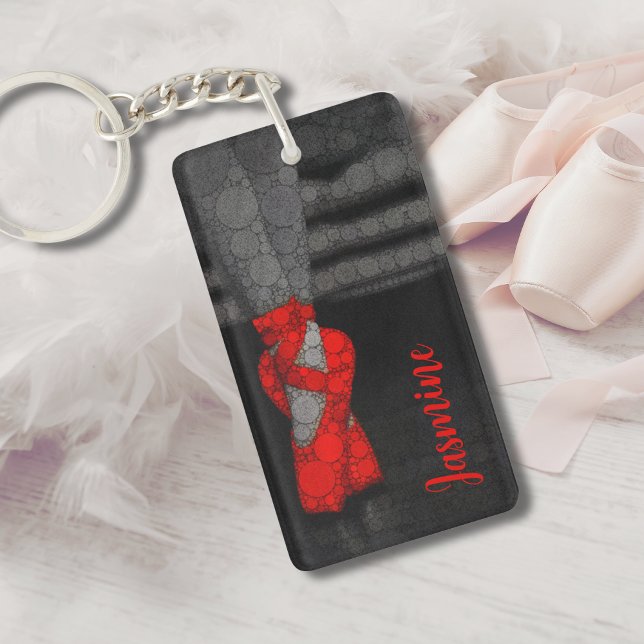 Personalized Ballerina Ballet Shoes Keychain (Creator Uploaded)