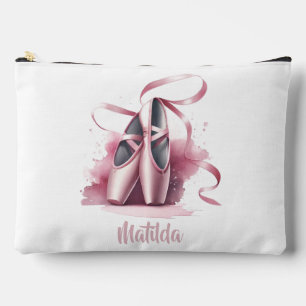 Personalized Ballerina Ballet Shoes Makeup Bag