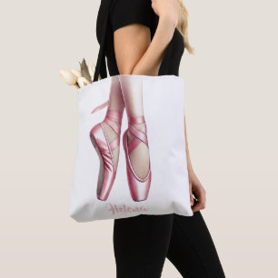 Personalized Ballerina Ballet Shoes Tote Bag