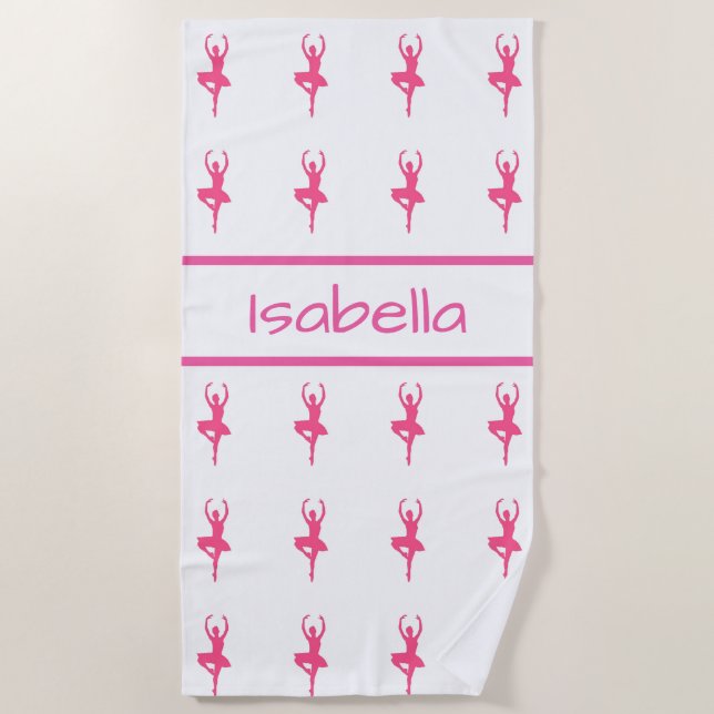 Personalized Ballerina Beach Towel (Front)